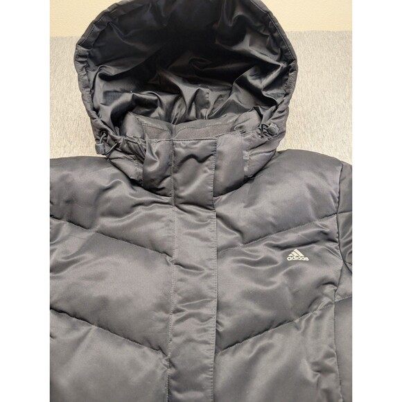 Adidas Long Down Padding 85 Black Puffer Jacket Size Medium - Picture 5 of 10